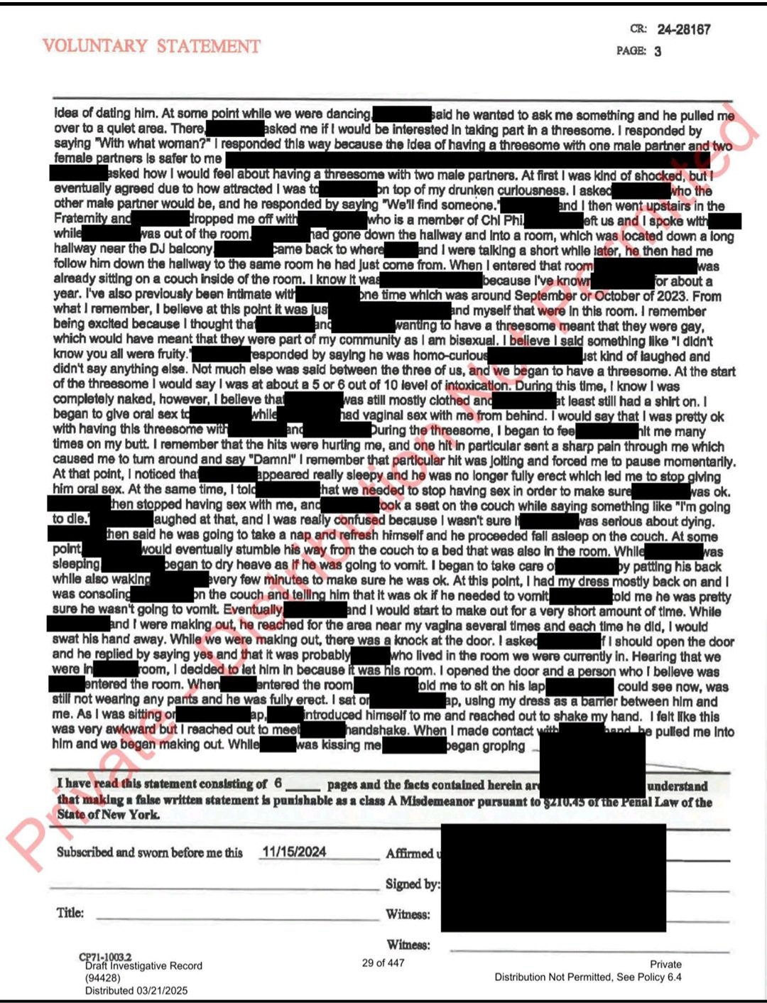 Lucy Craig police report