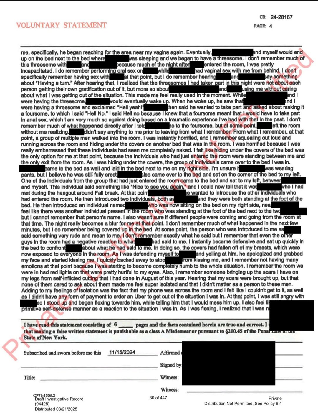 Lucy Craig police report