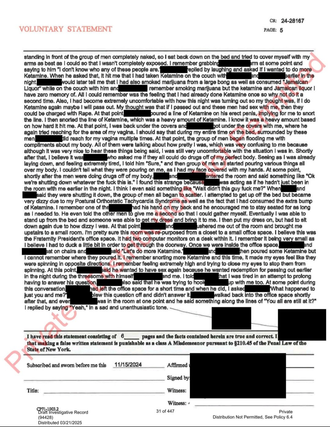 Lucy Craig police report