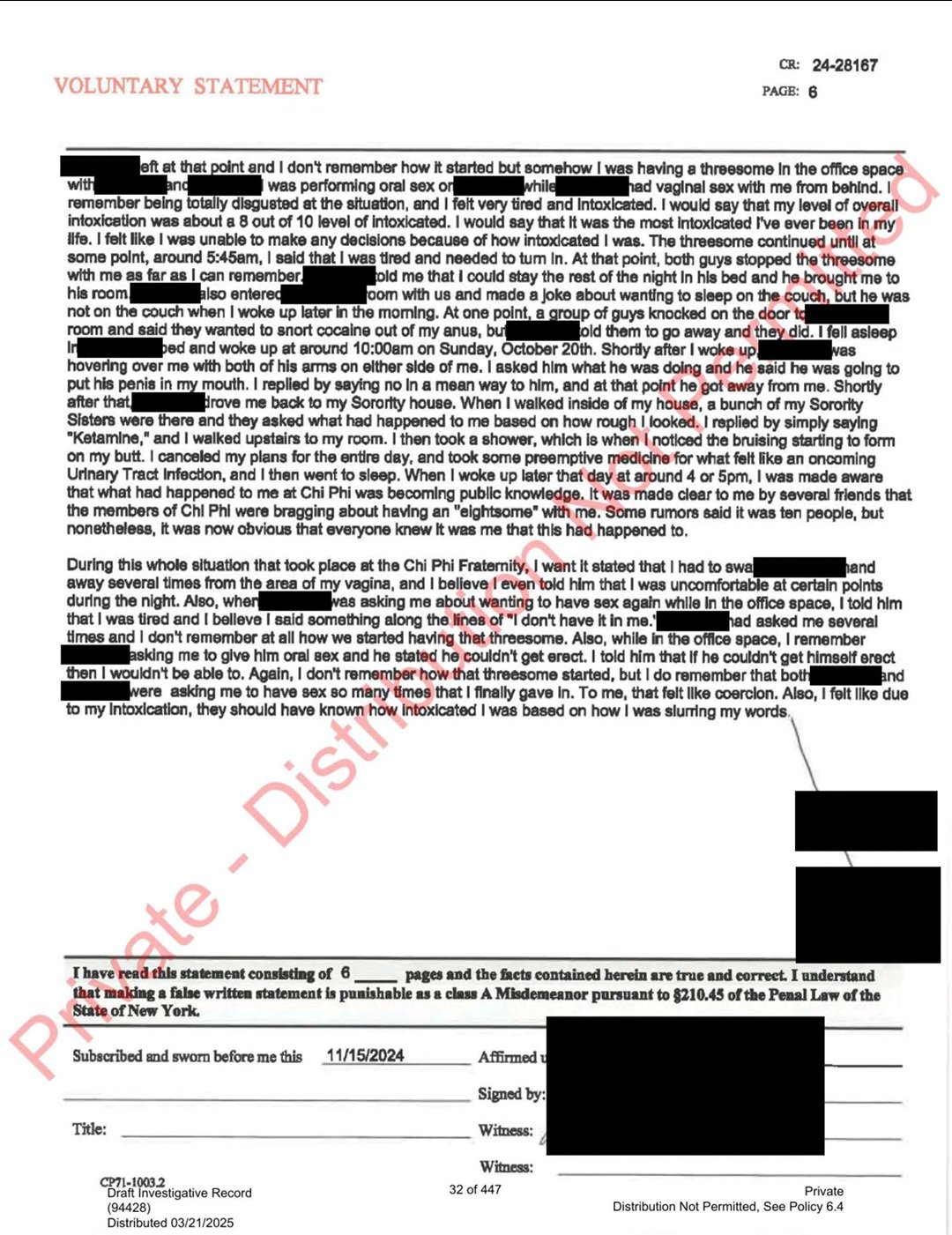 Lucy Craig police report