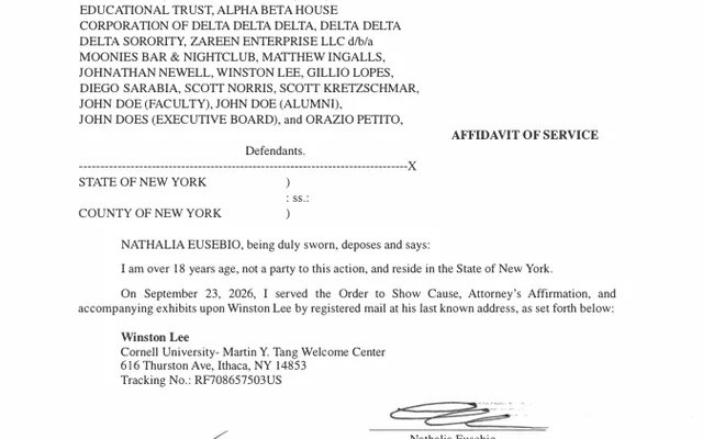 AFFIRMATION/AFFIDAVIT OF SERVICE (Motion #001) AOS on defendant Winston Lee