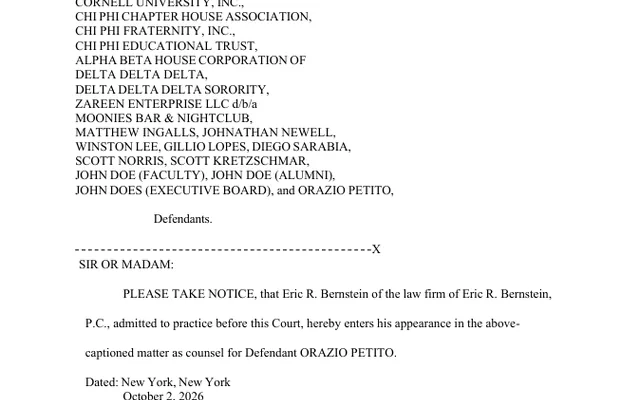 NOTICE OF APPEARANCE (POST RJI)