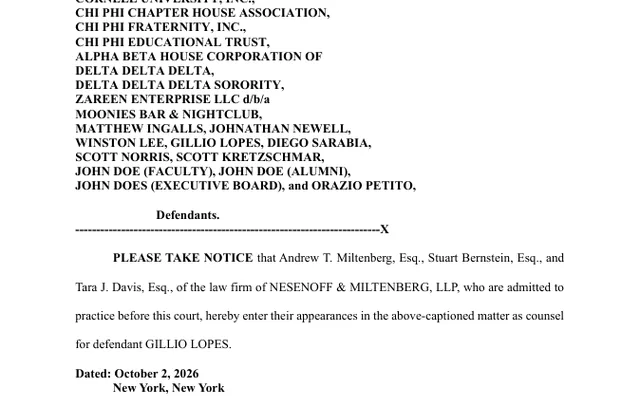NOTICE OF APPEARANCE (POST RJI)