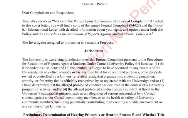 EXHIBIT(S) - 1 Notice of Charges against Doe Redacted per 22 NYCRR
						  §202.5(e)