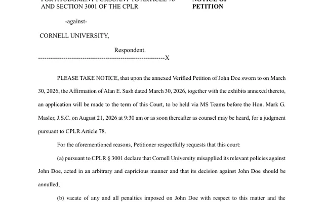NOTICE OF PETITION (AMENDED) (Motion #1)