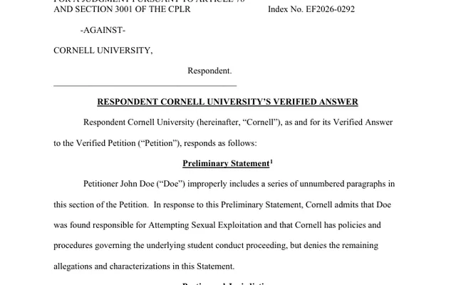 ANSWER IN SPECIAL PROCEEDING (Motion #1)