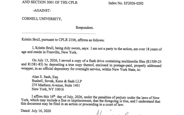 AFFIRMATION (Motion #1) of Service of Multimedia Files