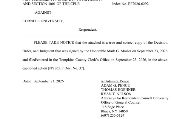 NOTICE OF ENTRY (Motion #1) of Decision, Order, and Judgment (No. 37)