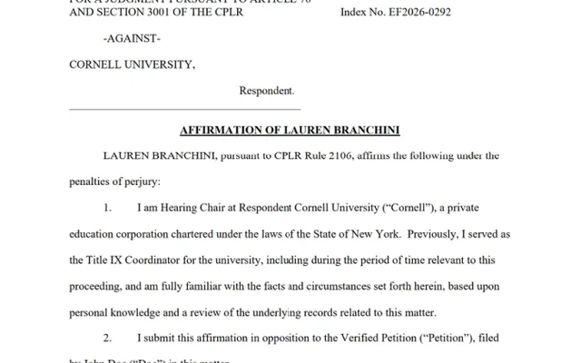 OTHER COURT FILED DOCUMENT Redacted - Affirmation of Lauren Branchini