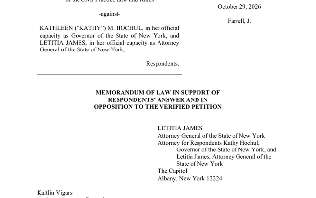 Pdf preview: MEMORANDUM OF LAW Memorandum of Law in support of Respondents' Verified Answer and in opposition to the Verified Petit ... show more